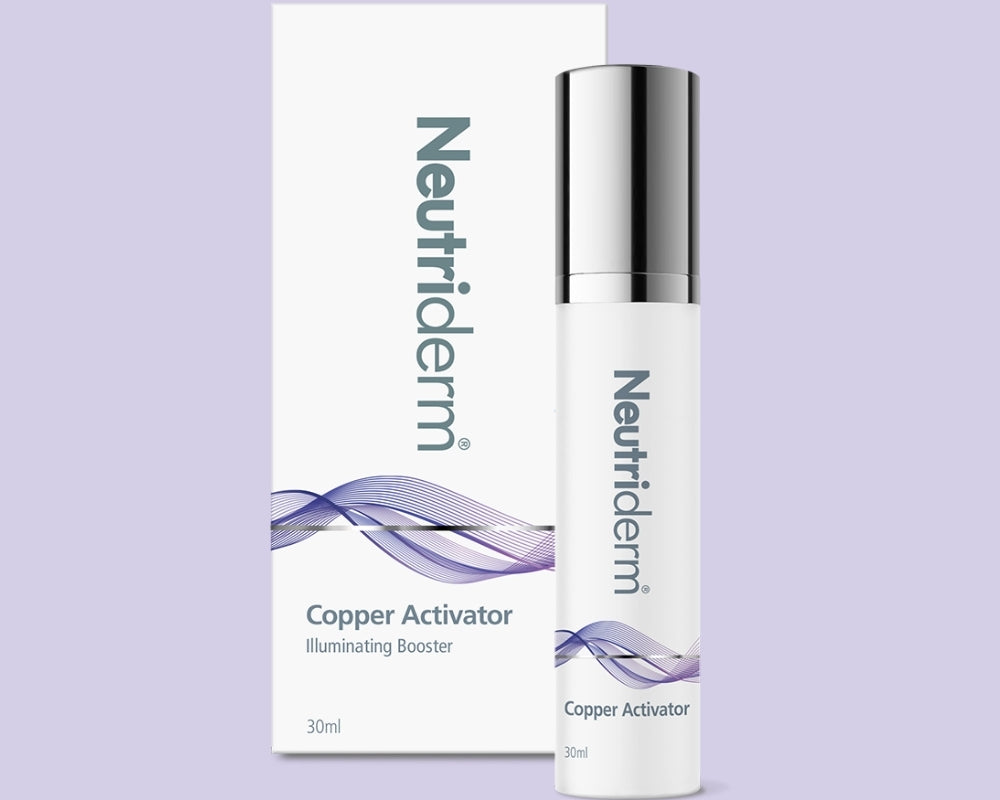 Neutriderm Copper Activator, 30ml, with packaging displayed, formulated as an illuminating booster for enhanced skin vitality. 