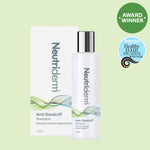 Neutriderm Anti-Dandruff Shampoo, 120ml, with packaging displayed and featuring the Prevention Healthy Hair Awards Winner badge.