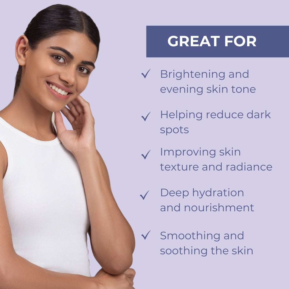 Neutriderm Brightening Body Lotion is great for brightening skin tone, reducing dark spots, improving texture, and providing deep hydration. 