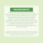 List of ingredients on a green background