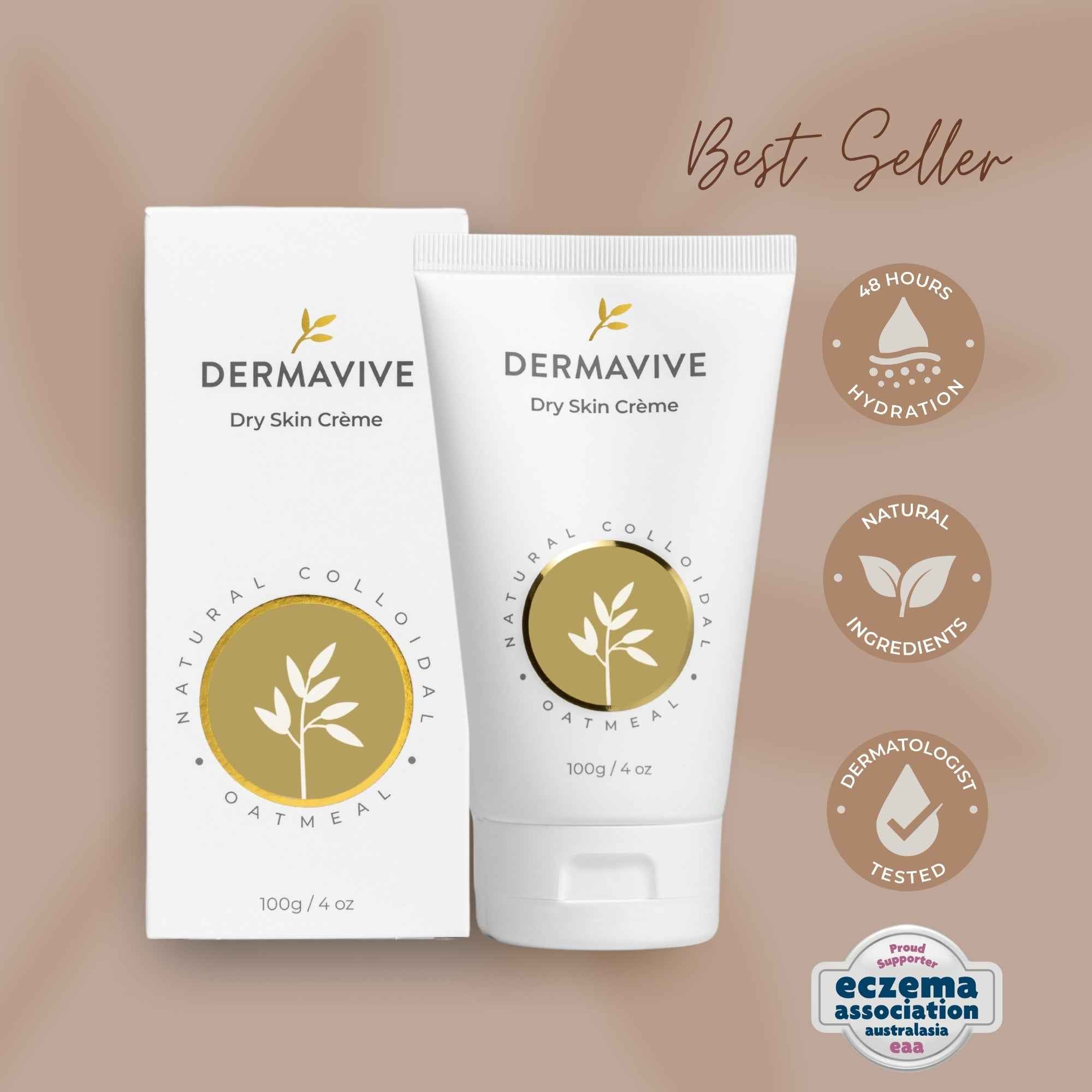 Dermavive Dry Skin Creme with Natural Colloidal Oatmeal, the best moisturiser for dry skin